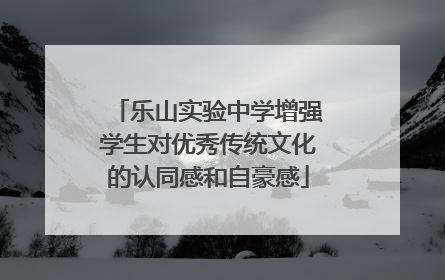 乐山实验中学增强学生对优秀传统文化的认同感和自豪感