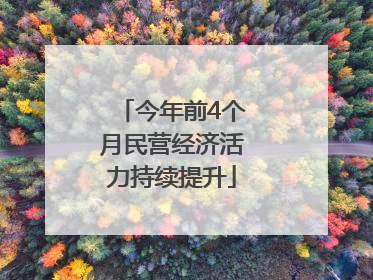 今年前4个月民营经济活力持续提升