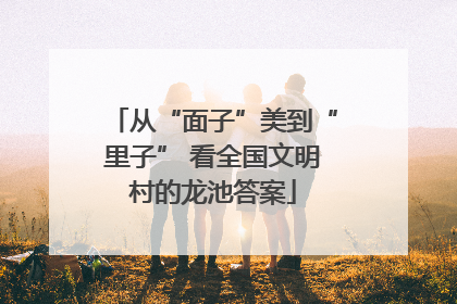 从“面子”美到“里子” 看全国文明村的龙池答案