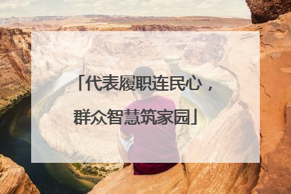 代表履职连民心，群众智慧筑家园