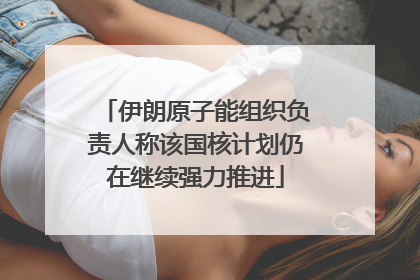 伊朗原子能组织负责人称该国核计划仍在继续强力推进