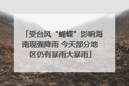 受台风“蝴蝶”影响海南现强降雨 今天部分地区仍有暴雨大暴雨