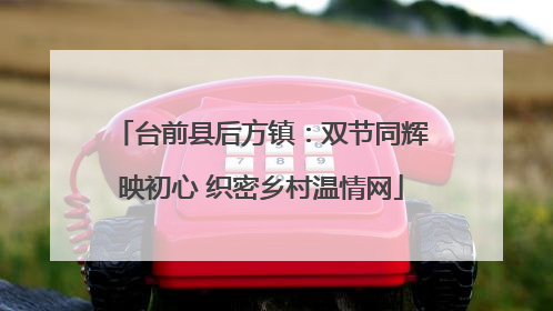 台前县后方镇：双节同辉映初心 织密乡村温情网