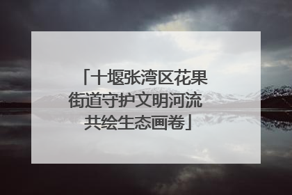 十堰张湾区花果街道守护文明河流 共绘生态画卷