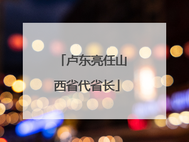 卢东亮任山西省代省长