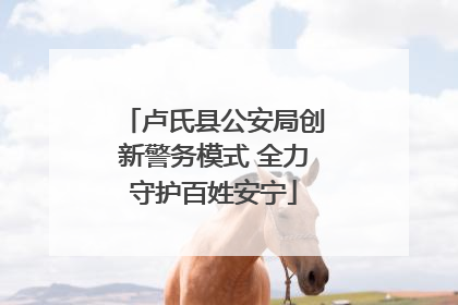 卢氏县公安局创新警务模式 全力守护百姓安宁