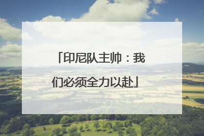 印尼队主帅:我们必须全力以赴