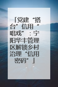 党建“搭台”信用“唱戏”：宁阳华丰管理区解锁乡村治理“信用密码”