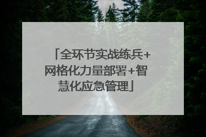 全环节实战练兵+网格化力量部署+智慧化应急管理
