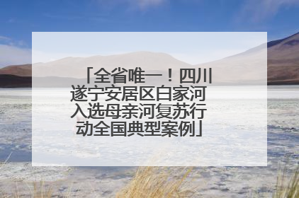 全省唯一！四川遂宁安居区白家河入选母亲河复苏行动全国典型案例