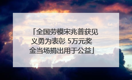 全国劳模宋兆普获见义勇为表彰 5万元奖金当场捐出用于公益