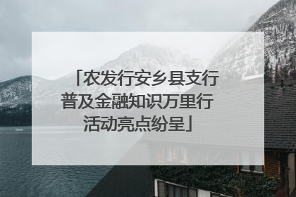 农发行安乡县支行普及金融知识万里行活动亮点纷呈