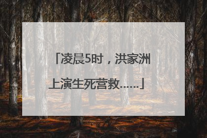 凌晨5时，洪家洲上演生死营救……