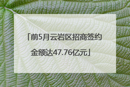 前5月云岩区招商签约金额达47.76亿元