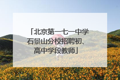 北京第一七一中学石景山分校招聘初、高中学段教师