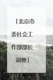 北京市委社会工作部部长调整