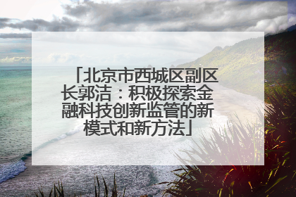 北京市西城区副区长郭洁：积极探索金融科技创新监管的新模式和新方法