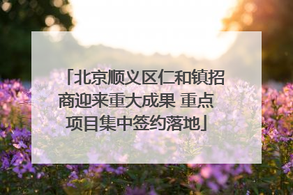 北京顺义区仁和镇招商迎来重大成果 重点项目集中签约落地