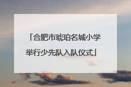 合肥市琥珀名城小学举行少先队入队仪式