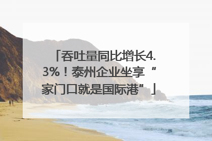 吞吐量同比增长4.3%！泰州企业坐享“家门口就是国际港”
