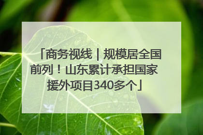 商务视线｜规模居全国前列！山东累计承担国家援外项目340多个