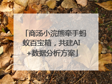 商汤小浣熊牵手蚂蚁百宝箱，共建AI+数据分析方案