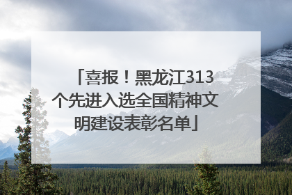 喜报！黑龙江313个先进入选全国精神文明建设表彰名单
