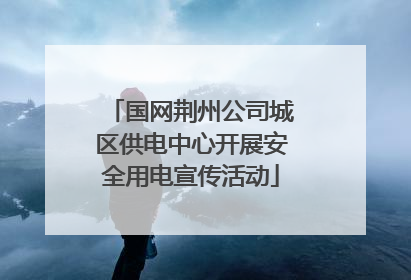 国网荆州公司城区供电中心开展安全用电宣传活动