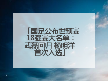 国足公布世预赛18强赛大名单：武磊回归 杨明洋首次入选