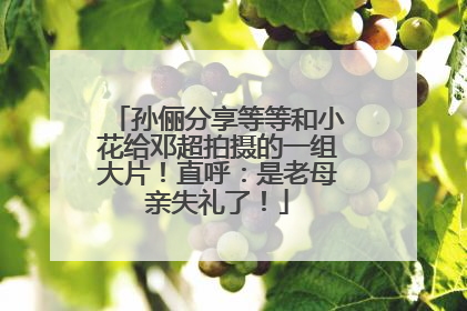 孙俪分享等等和小花给邓超拍摄的一组大片！直呼：是老母亲失礼了！