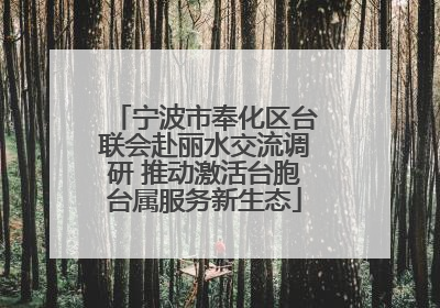 宁波市奉化区台联会赴丽水交流调研 推动激活台胞台属服务新生态