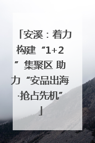 安溪：着力构建“1+2”集聚区 助力“安品出海·抢占先机”