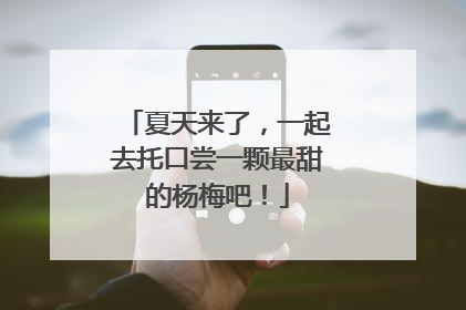 夏天来了，一起去托口尝一颗最甜的杨梅吧！