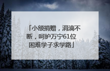 小额捐赠，涓滴不断，呵护万宁61位困难学子求学路