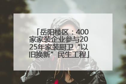 岳阳楼区：400家家装企业参与2025年家装厨卫“以旧换新”民生工程