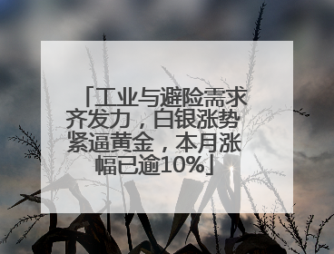 工业与避险需求齐发力，白银涨势紧逼黄金，本月涨幅已逾10%