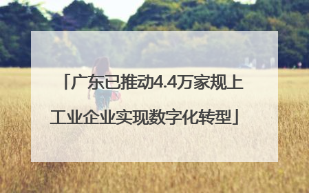 广东已推动4.4万家规上工业企业实现数字化转型