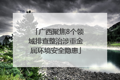 广西聚焦8个领域排查整治涉重金属环境安全隐患
