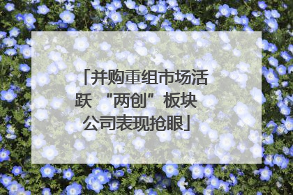 并购重组市场活跃 “两创”板块公司表现抢眼