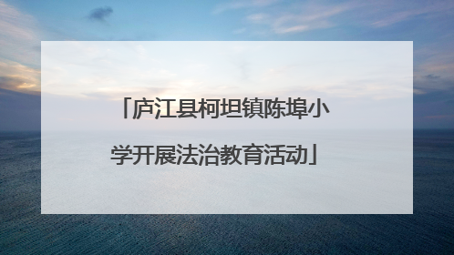 庐江县柯坦镇陈埠小学开展法治教育活动