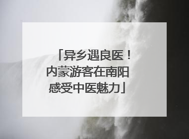 异乡遇良医！内蒙游客在南阳感受中医魅力