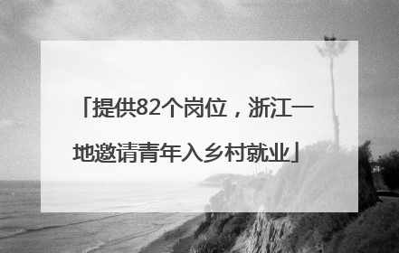 提供82个岗位，浙江一地邀请青年入乡村就业