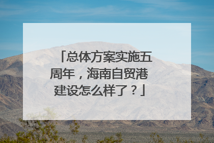 总体方案实施五周年，海南自贸港建设怎么样了？