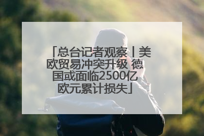 总台记者观察丨美欧贸易冲突升级 德国或面临2500亿欧元累计损失