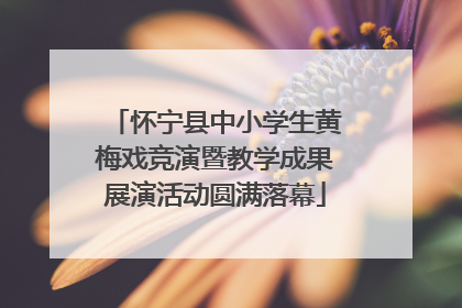 怀宁县中小学生黄梅戏竞演暨教学成果展演活动圆满落幕