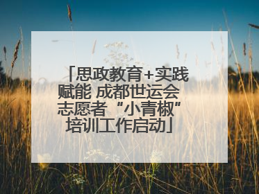 思政教育+实践赋能 成都世运会志愿者“小青椒”培训工作启动