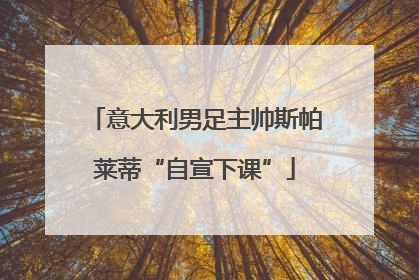 意大利男足主帅斯帕莱蒂“自宣下课”