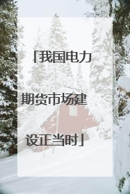 我国电力期货市场建设正当时