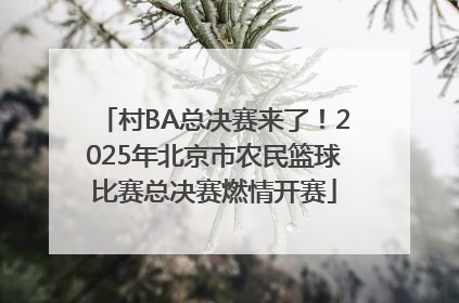 村BA总决赛来了！2025年北京市农民篮球比赛总决赛燃情开赛