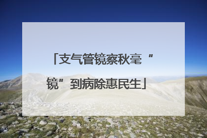 支气管镜察秋毫“镜”到病除惠民生